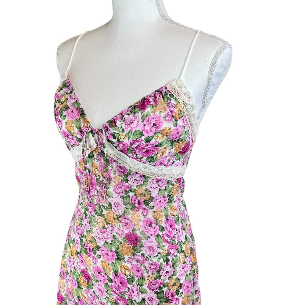 PRINCESS POLLY Pink Floral Emilee Babydoll Slip Dress 6 Camisole Mini Milkmaid - Picture 9 of 15